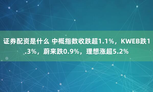 证券配资是什么 中概指数收跌超1.1%，KWEB跌1.3%，蔚来跌0.9%，理想涨超5.2%