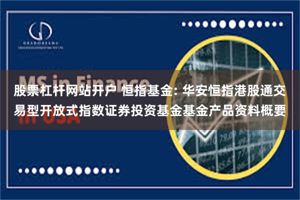 股票杠杆网站开户 恒指基金: 华安恒指港股通交易型开放式指数证券投资基金基金产品资料概要