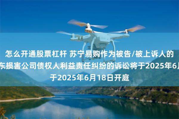 怎么开通股票杠杆 苏宁易购作为被告/被上诉人的2起涉及股东损害公司债权人利益责任纠纷的诉讼将于2025年6月18日开庭